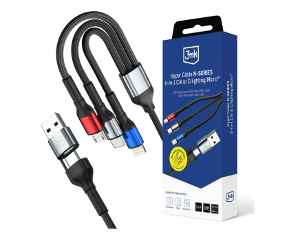 Kabel 3mk Hyper Cable N-SERIES 6 in 1 C/A to C/Lightning/Micro 1.2m QC